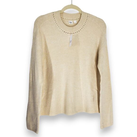 GAP Cashsoft Crew Ivory Sweater Women Small S Cream Comfort NWT MSRP $69.99 - Picture 2 of 9